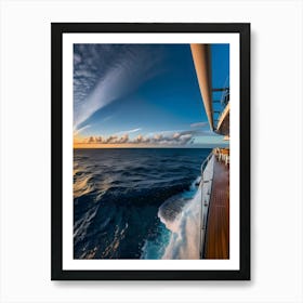 Sunset On The Deck Of A Yacht Art Print