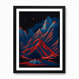 A Colorful Mountain Landscape ver 5 Art Print