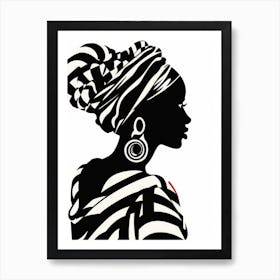 Silhouette Of African Woman 9 Art Print