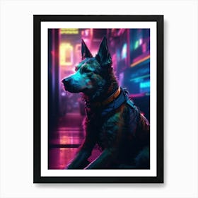 Cyberpunk Dog 13 Art Print