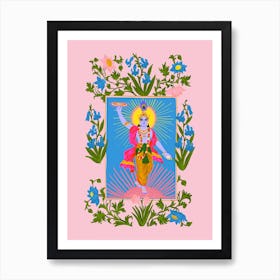 Krishna Pink Art Print