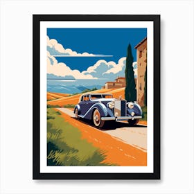 A Rolls Royce Phantom In The Tuscany Italy Illustration 2 Art Print