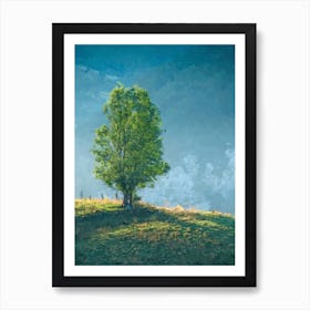 Lonely Tree On A Hill Art Print