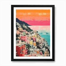 Positano In Risograph Style 3 Art Print