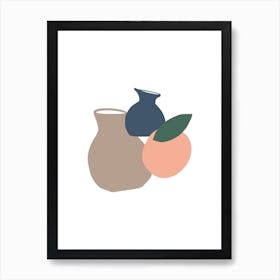 Vases And Peaches Art Print