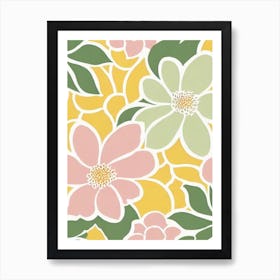 Camellia Pastel Floral 1 Flower Art Print