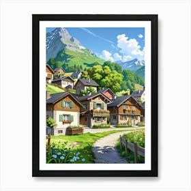 Village In The Mountains 6 Art Print