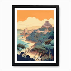 Enoshima Island, Japan Vintage Travel Art 2 Art Print