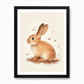 Tans Rabbit Nursery Illustration 1 Art Print