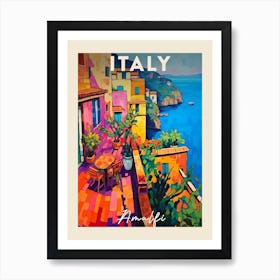Amalfi Coast Italy 2 Fauvist Painting  Travel Poster Art Print