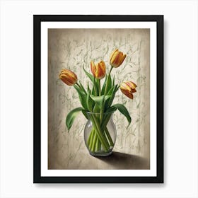 Tulips In A Vase Art Print