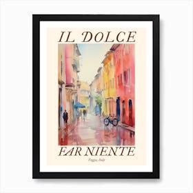 Il Dolce Far Niente Foggia, Italy Watercolour Streets 4 Poster Art Print