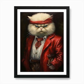 Gangster Cat Persian Cat Art Print