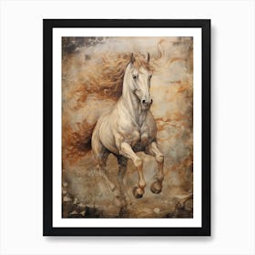 A Horse Painting In The Style Of Fresco Painting 4 Art Print