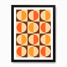 Retro Mid Century Modern Geometric Design 1 Art Print