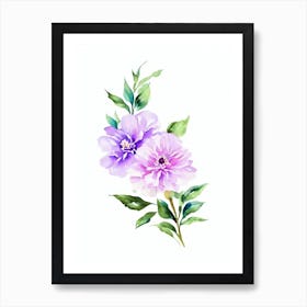 Lilac 3  Watercolour Flower Art Print