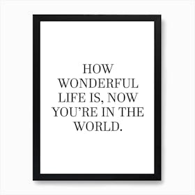 How Wonderful Life Is Art Print