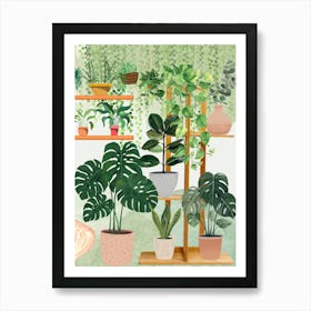 Indoor Plants Garden Illustration Art Print