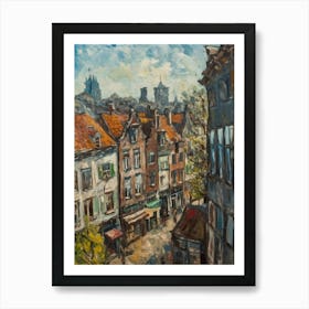 Window View Of Amsterdam In The Style Of Expressionism 3 Art Print