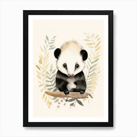 Watercolour Jungle Animal Tamandua 2 Art Print