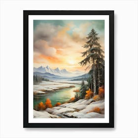 Winter Landscape Painting 24 Art Print