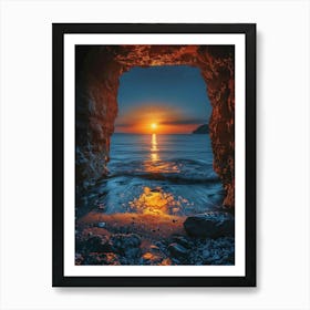 Sunset Through A Cave Art Print