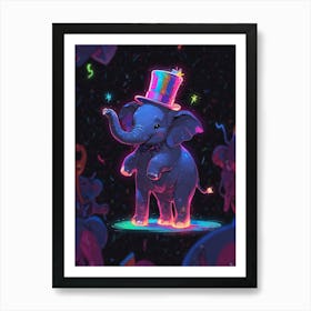 Elephant In A Hat Art Print