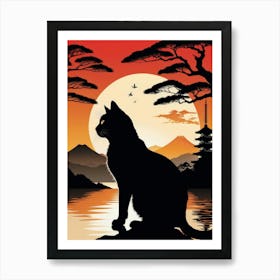 Japan Cat Art 18 Art Print