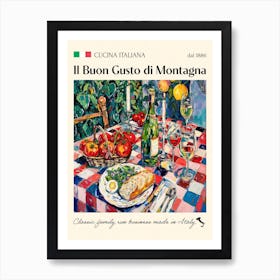Il Buon Gusto Di Montagna Trattoria Italian Poster Food Kitchen Art Print