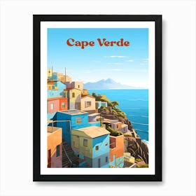 Cape Verde Africa Coastal Modern Travel Illustration Poster