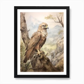 Storybook Animal Watercolour Eagle 1 Art Print