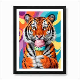 Ice Cream Tiger Art Print