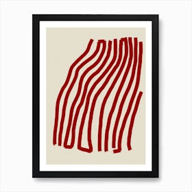 Abstract Red Lines 1 Art Print