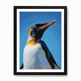 Emperor Penguin Dunedin Taiaroa Head Minimalist Illustration 2 Art Print