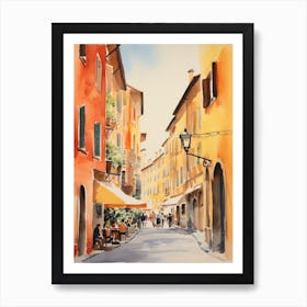 Bologna, Italy Watercolour Streets 4 Art Print