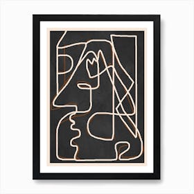 Abstract Face Sketch 4 Art Print