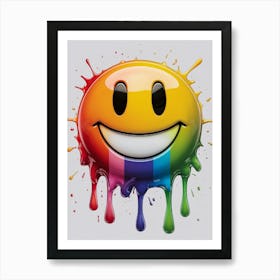 Rainbow Smiley Art Print