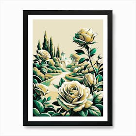 Roses In The Garden 3 Art Print