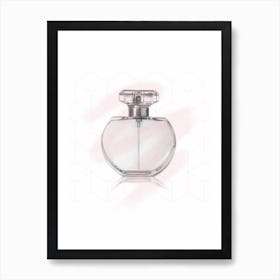 Perfume Bottle Geometric Pink Pattern Art Print