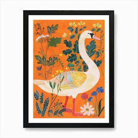 Spring Birds Swan 4 Art Print