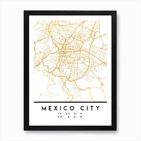 Mexico City City Street Map Art Print