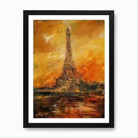 Eiffel Tower Paris Pablo Picasso Style 2 Art Print