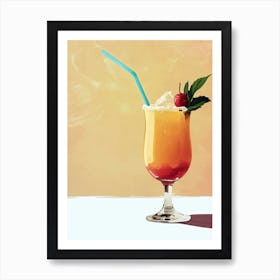 Orange Tropical Drink Art Print