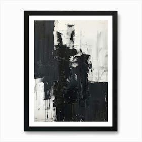 Abstract Black And White Painting 29 Art Print