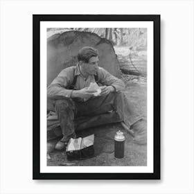 Lumberjack Eats Lunch, Long Bell Lumber Company, Cowlitz County, Washington By Russell Lee 1 Art Print