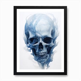 Blue Skull 1 Art Print