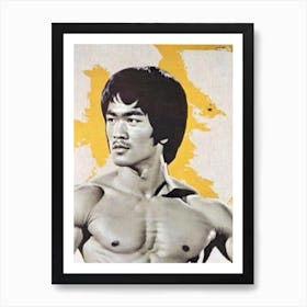 Bruce Lee Retro Collage Movies Art Print