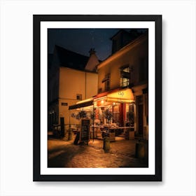 Parisian Cafe At Night Art Print