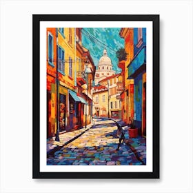 Painting Of Budapest, Hungary In The Style Of Pop Art 4 Art Print