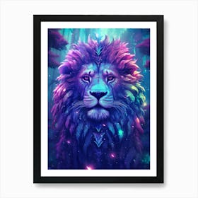 Lion In The Forest Art Print